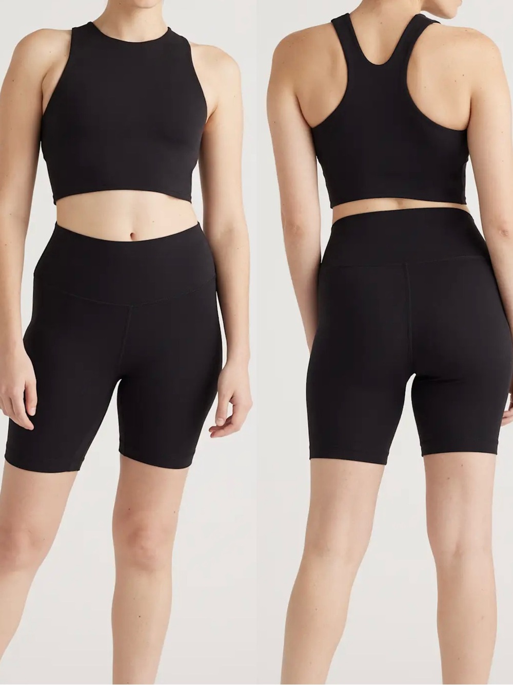 Quince Ultra Form High Neck Cropped Tank Top - Black, Size XL